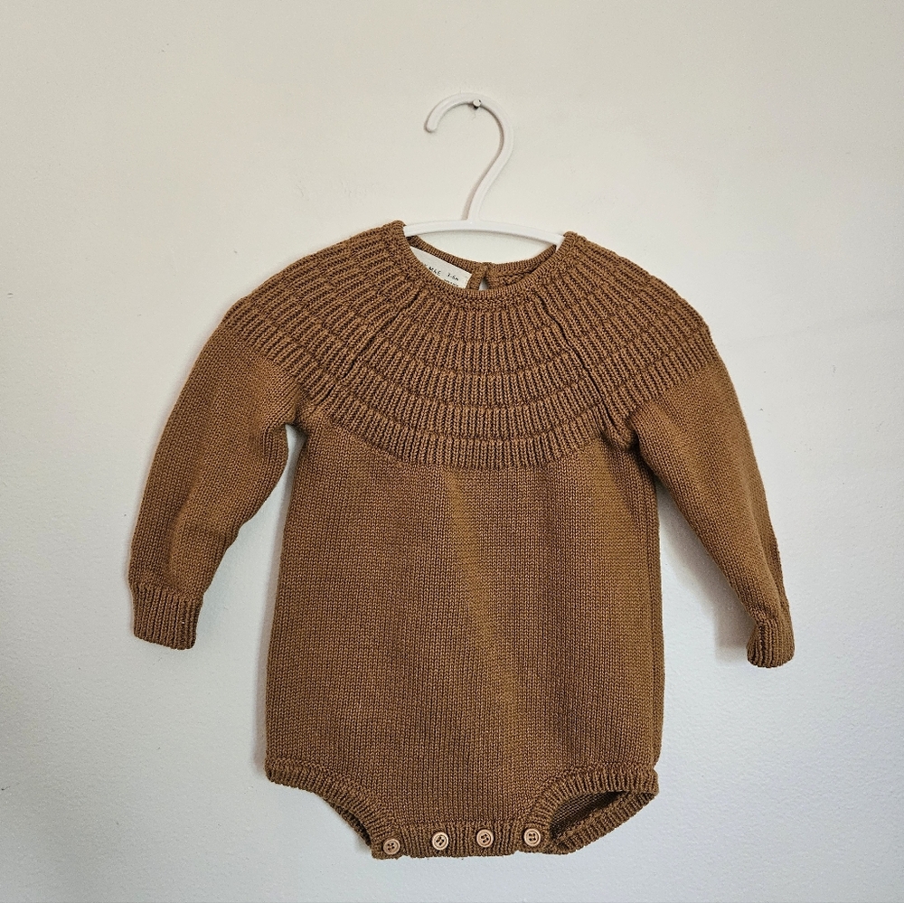Quincy Mae Brown Knit Bodysuit